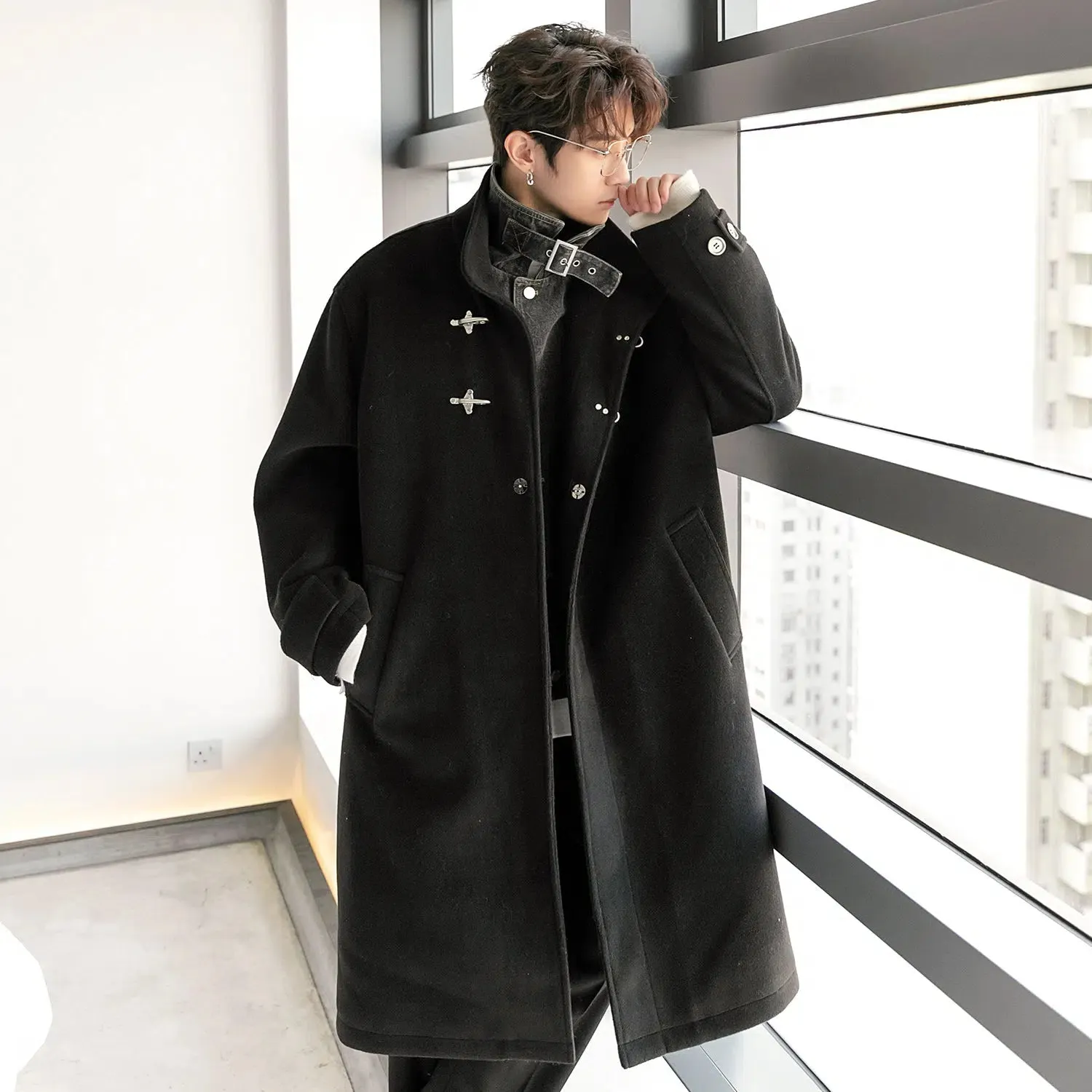 Maxct Stitched Long Two-piece Wool Coat