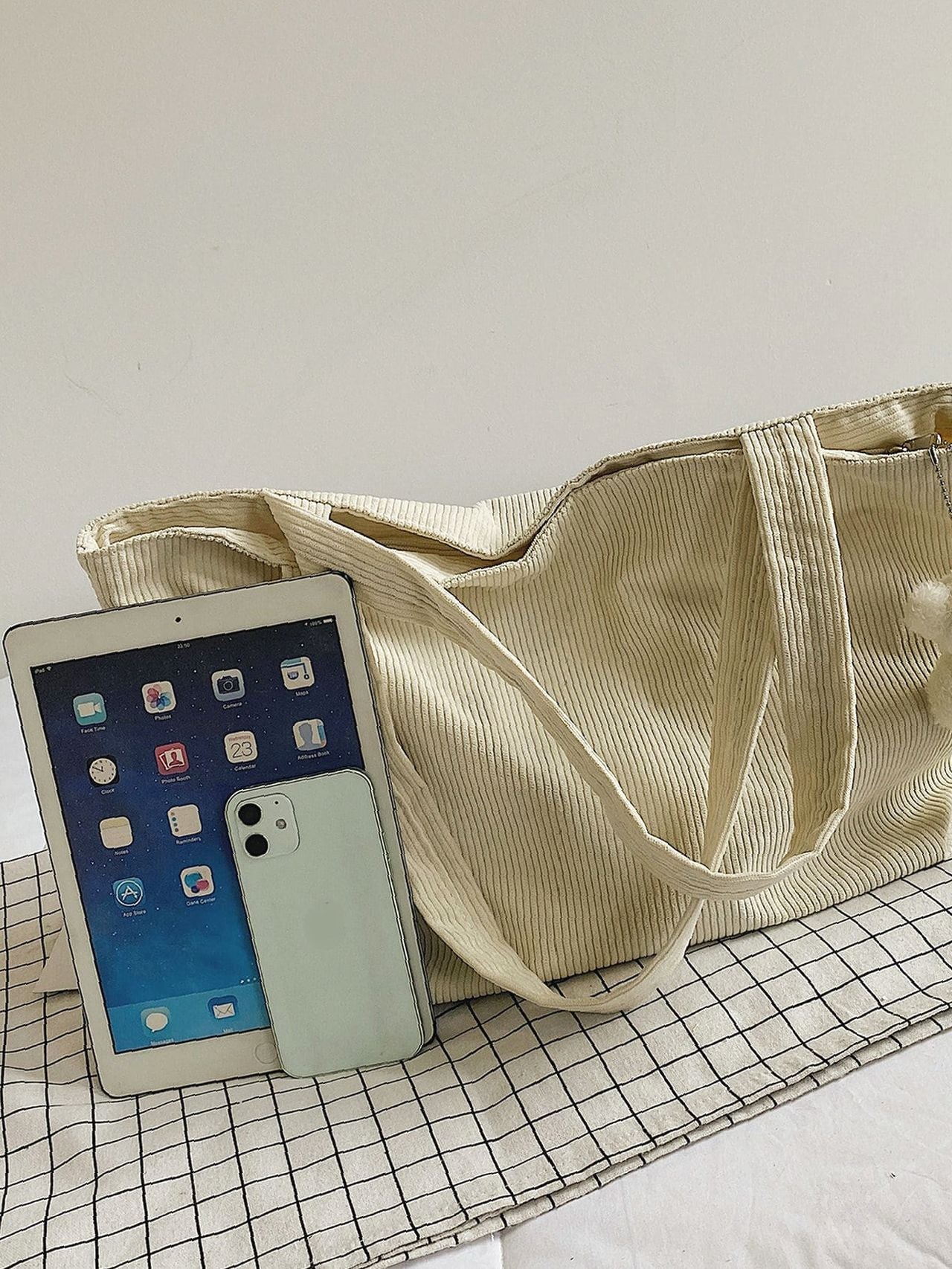 Maxct - Large Capacity Corduroy Shoulder Tote Bag  - Women Tote Bags