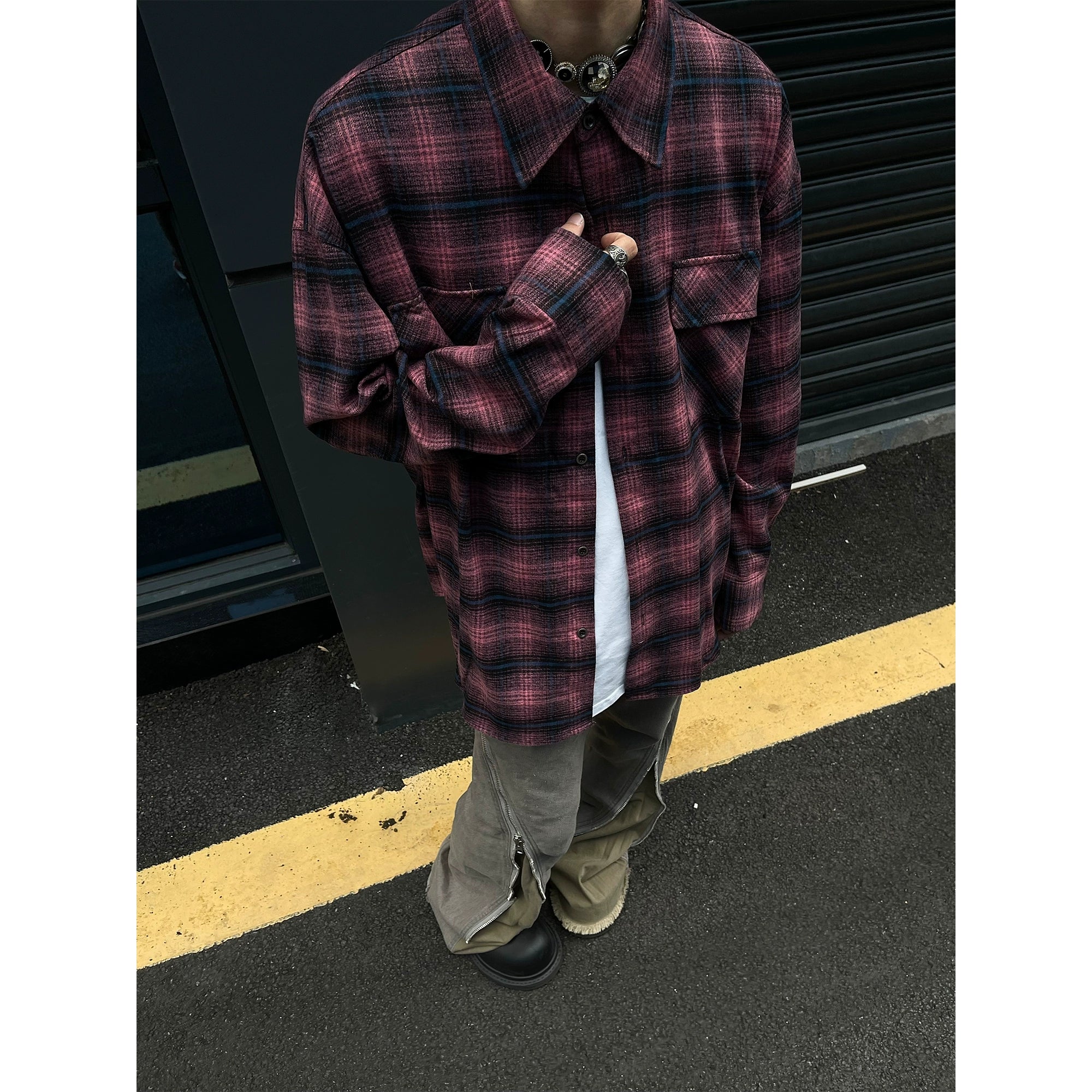 DSTR Long Sleeves Plaid Shirt Maxct
