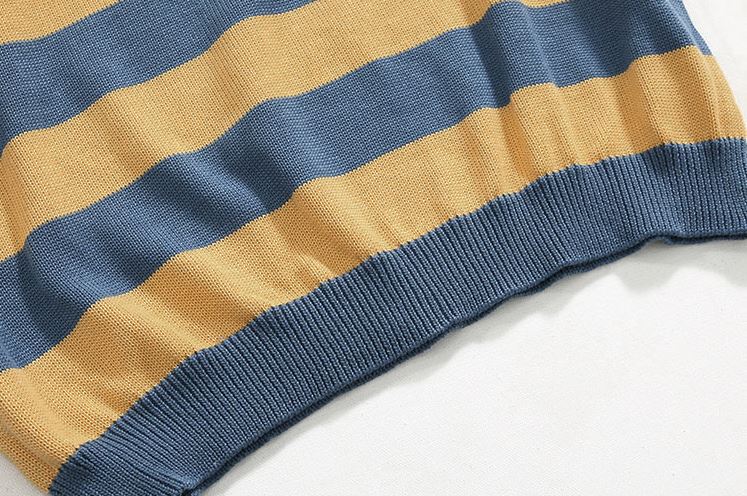 Maxct 5506 Knitted Striped Round Neck Sweater