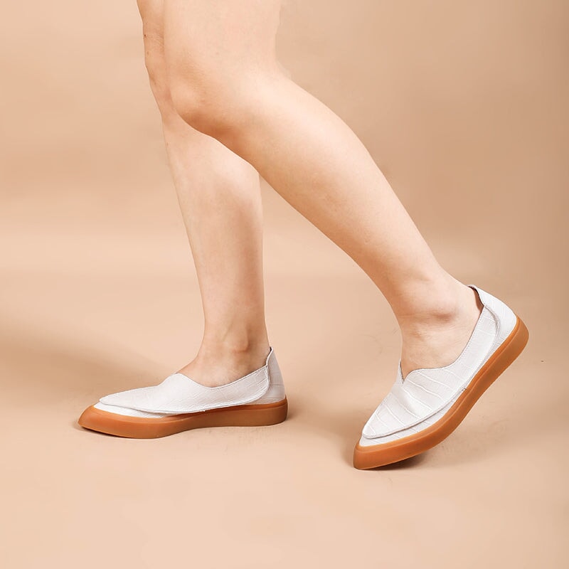Witch Style Point Toe Soft Flat Loafers Maxct
