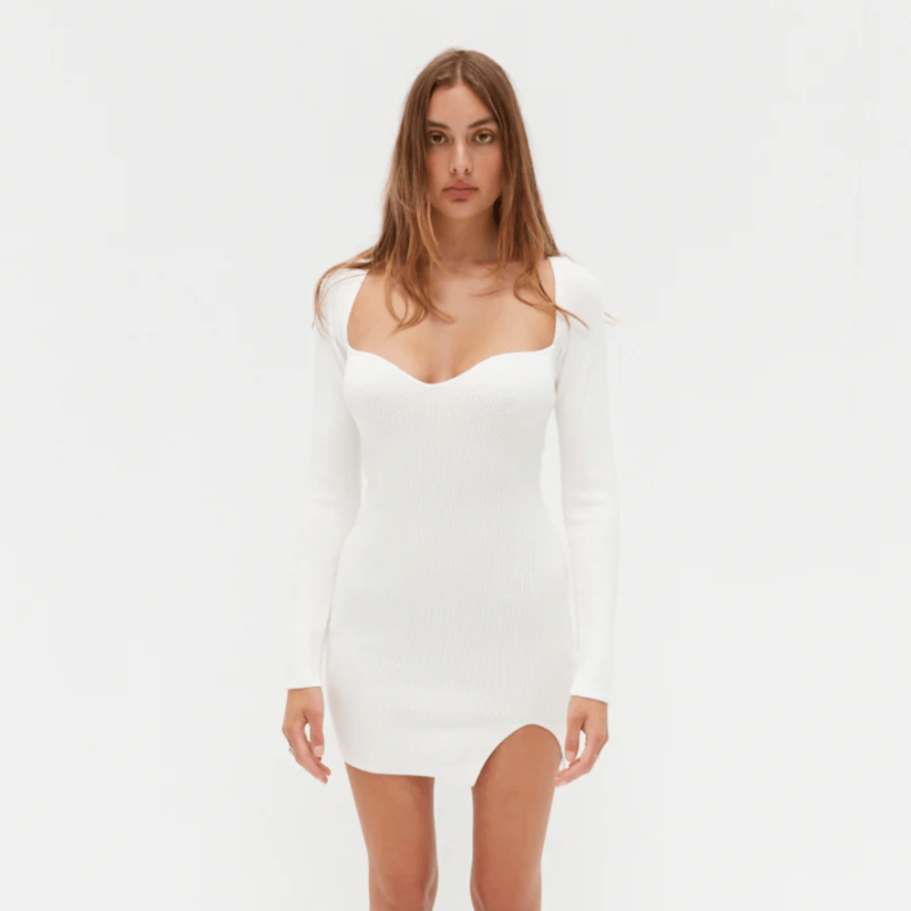 Shoreside Long Sleeve Knitted Mini Dress Maxct