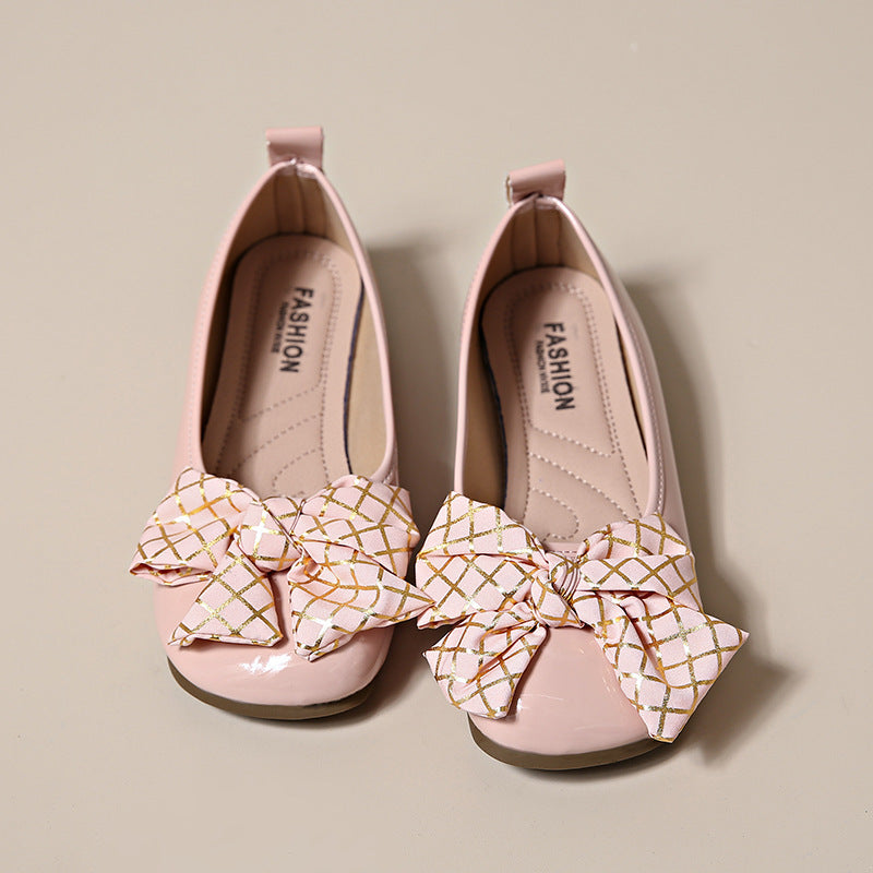 Bow-Tied Mary Jane Small Leather Shoes Maxct
