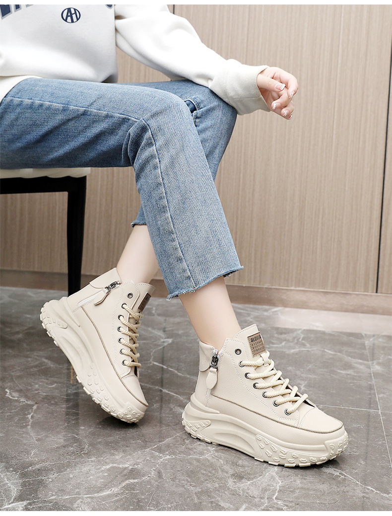 Comfort Elevated Luxury Fashion High-Top Platform Sneakers for Women