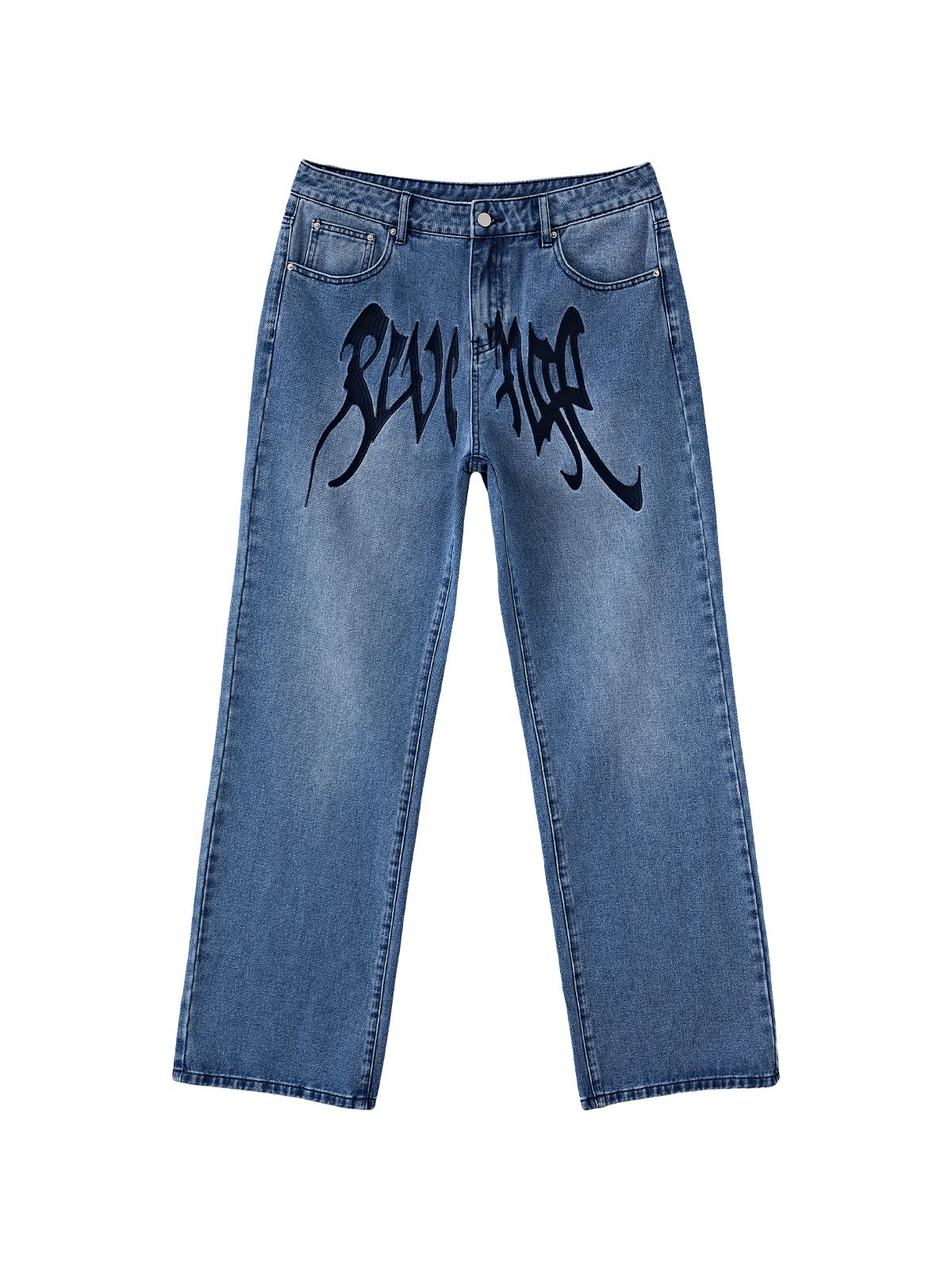 Men's Washed Revenge Straight Leg Jeans Maxct
