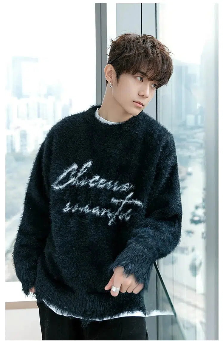 Maxct Printed Letter Sweater