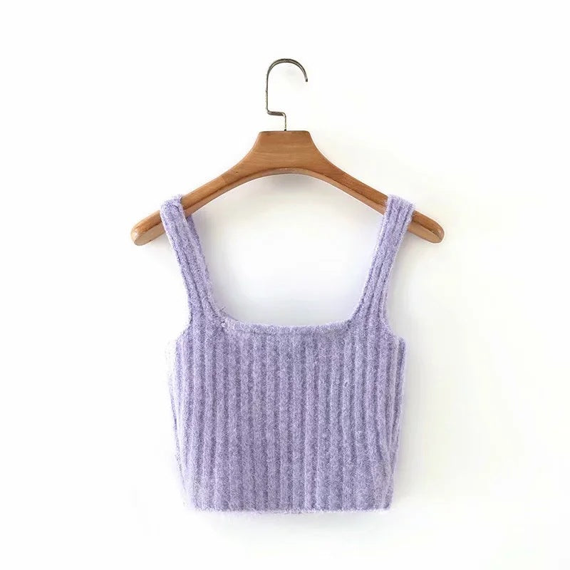 Maxct Knitted Purple Sling V-neck Cardigan