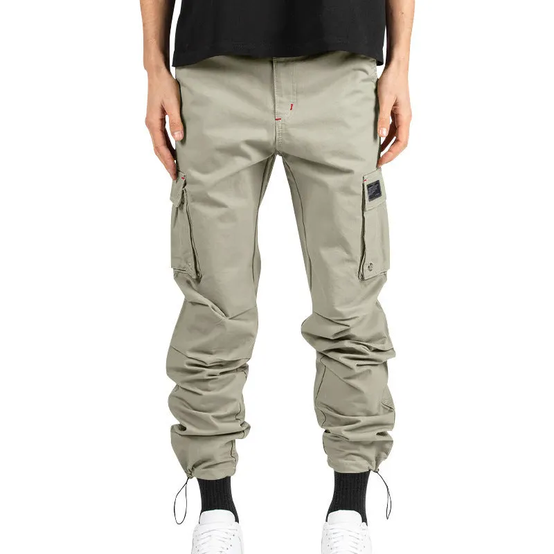 Maxct popular summer new men's  New woven fabric bundle multi-pocket solid color casual pants tooling trousers