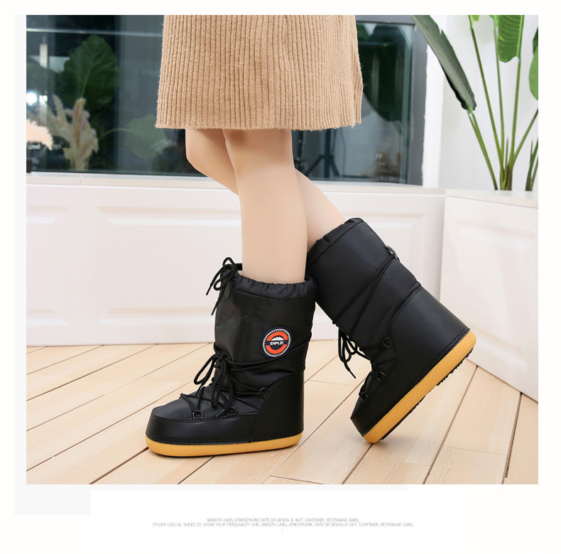 Winter Non-Slip Mid-Calf Slip-on Snow Boots for Women
