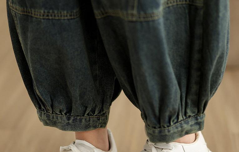 Maxct Women Autumn Retro Loose Denim Harem Pants