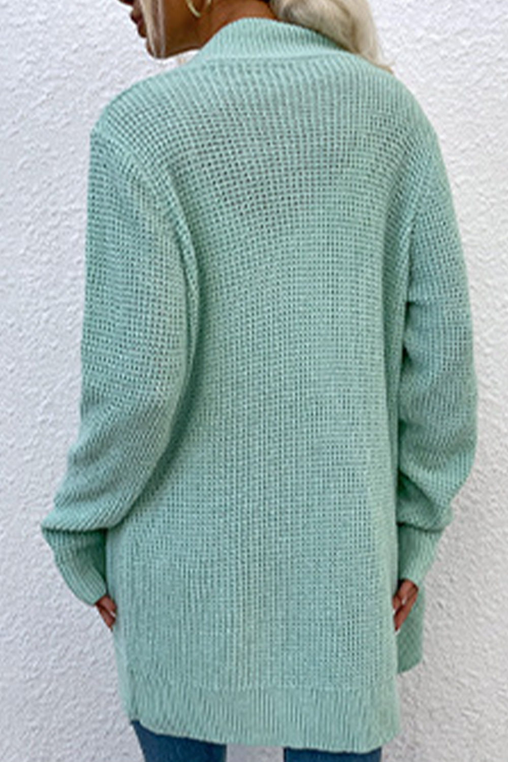 Maxct &Open Front Rib-Knit Cardigan with Pockets