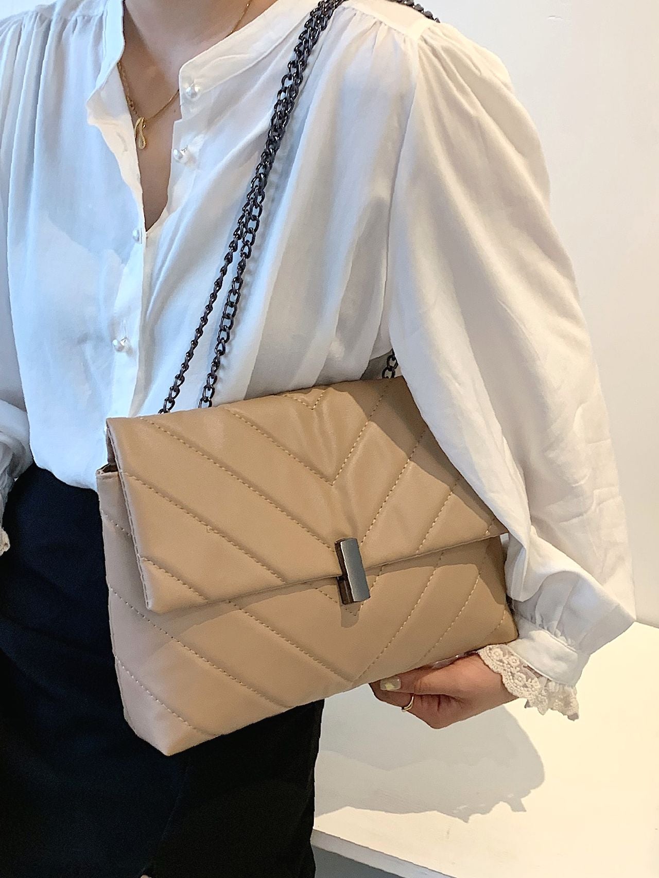 Maxct - Chevron Chain Tote Bag  - Women Tote Bags