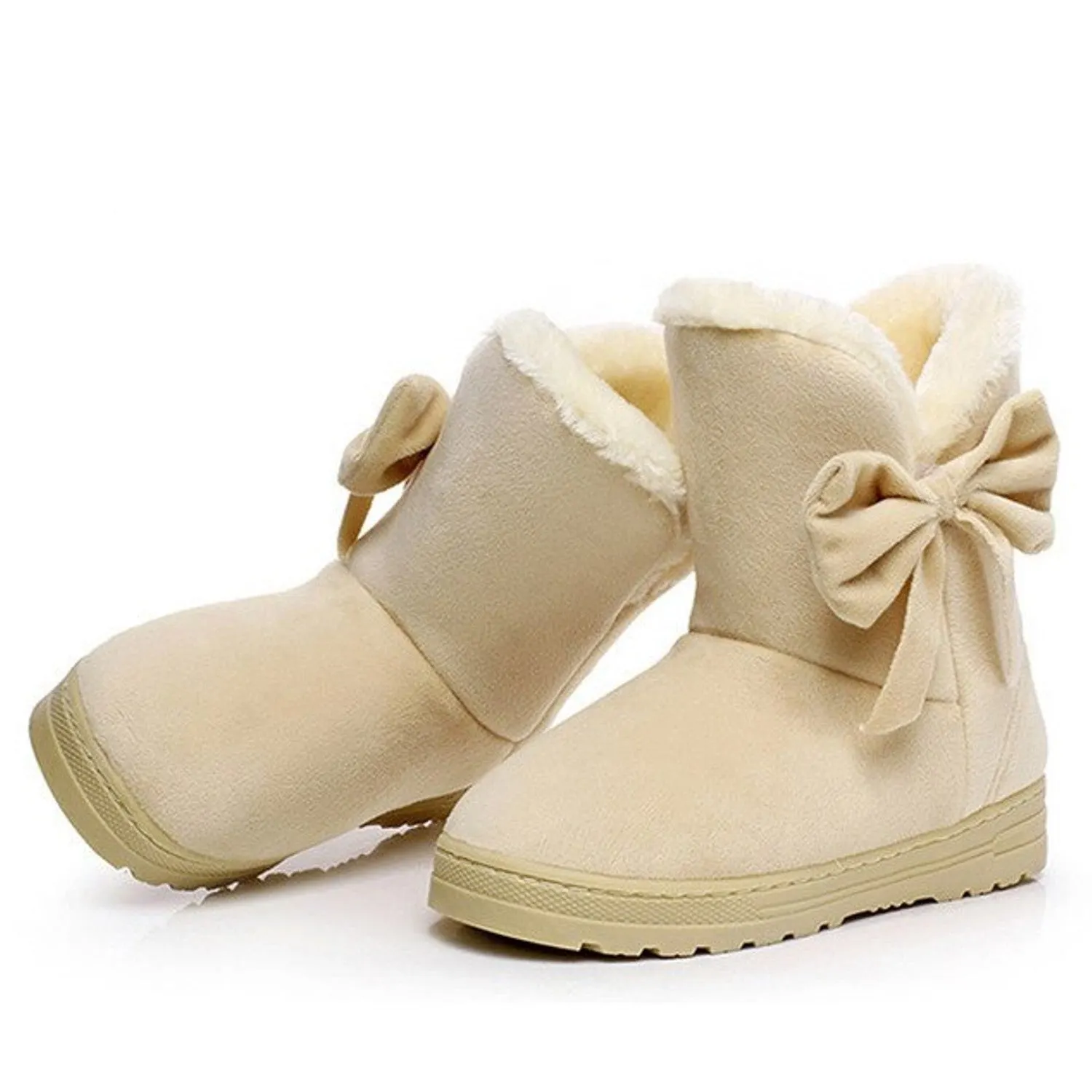 Suede Snow Boots With Bows Maxct