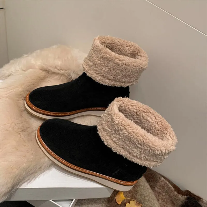 Women's Snow Boots for Cold Winter Retro Mid Calf Boots Maxct