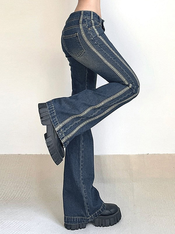 Panel Striped Vintage Flare Jeans Maxct