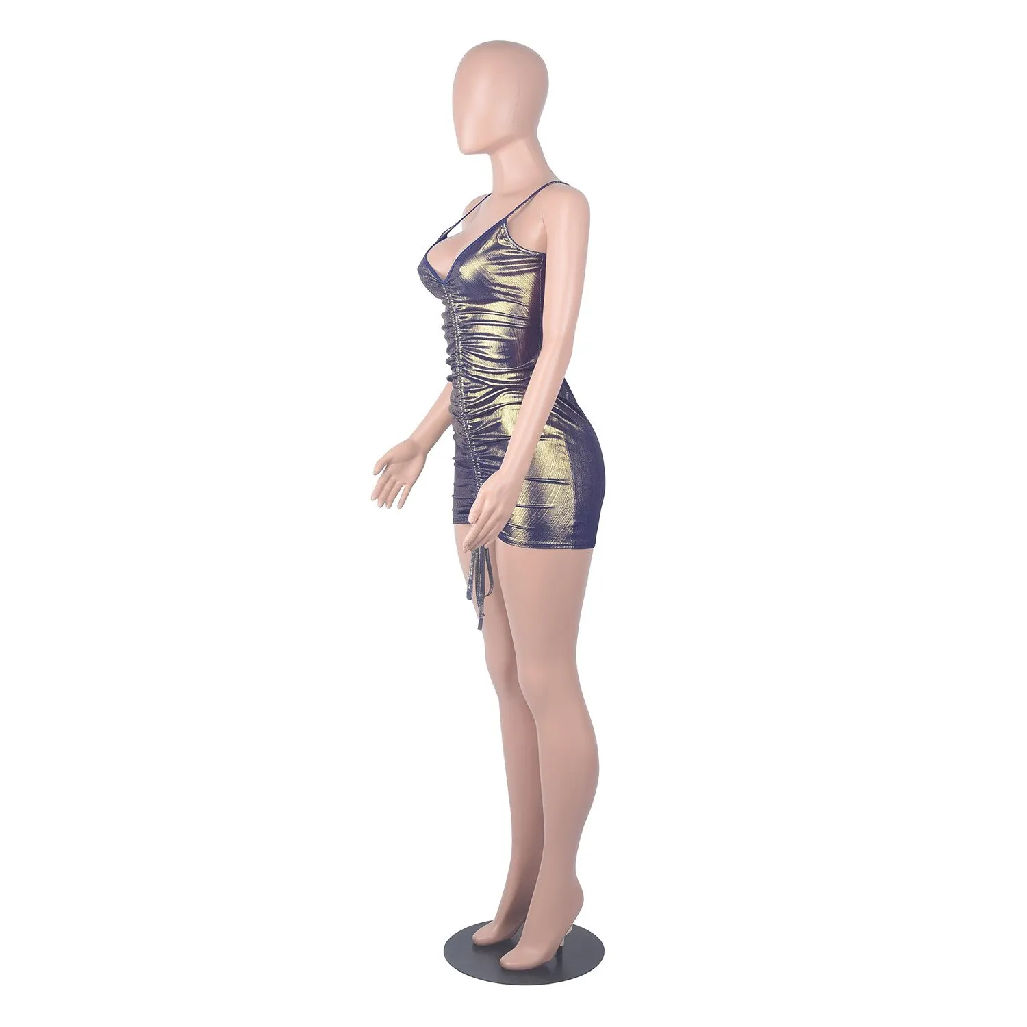 Parity Drawstring Bodycon Mini Dress Sexy Young Little Chap Spaghetti Strap Sweet High Waist Vestidos For Female Summer