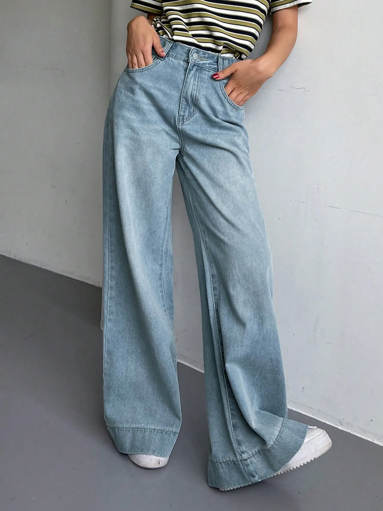 Maxct Women's Plain Casual Denim Pants For Daily Wear