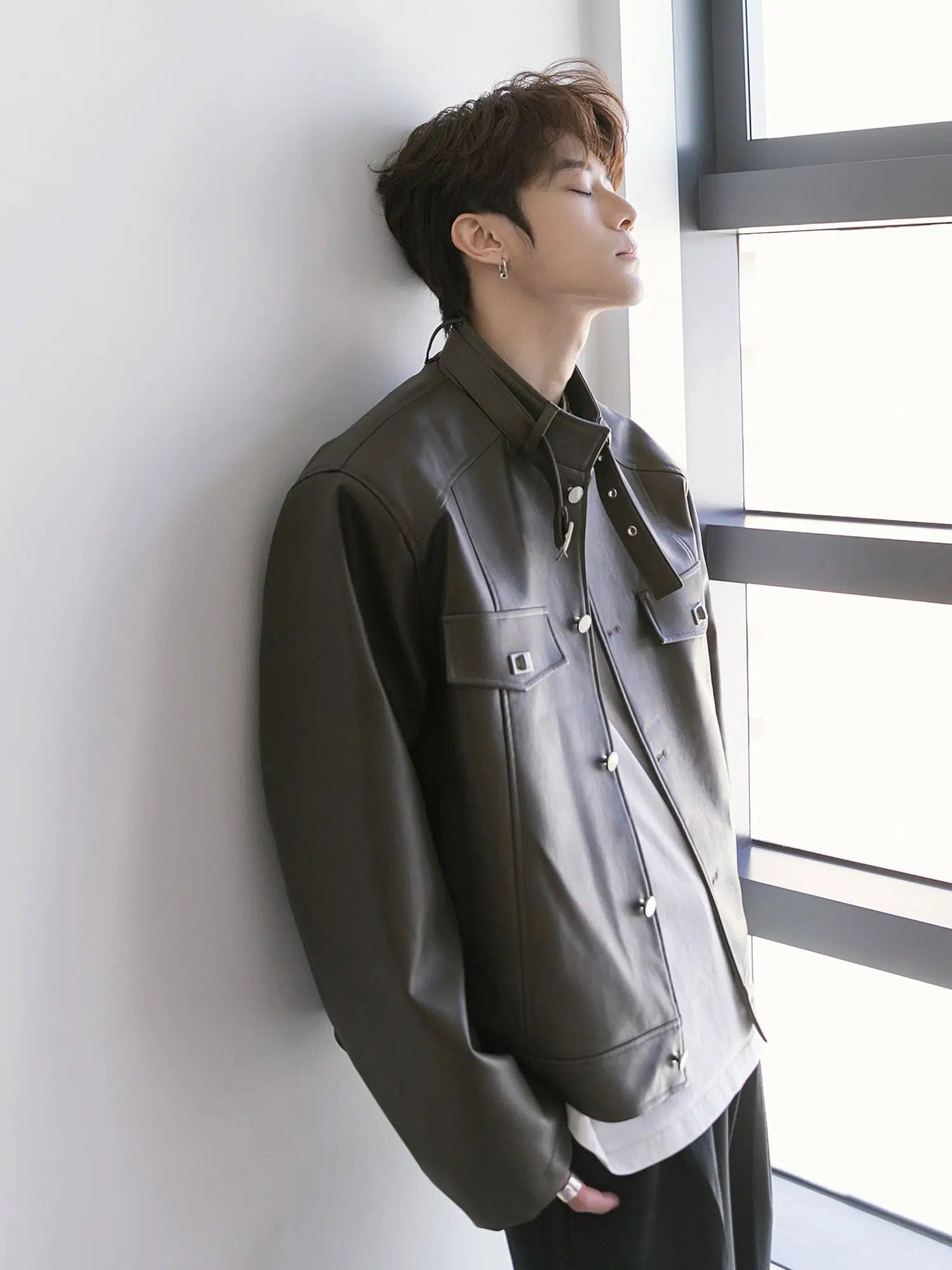 Maxct Dark Brown Leather Motorcycle Jacket