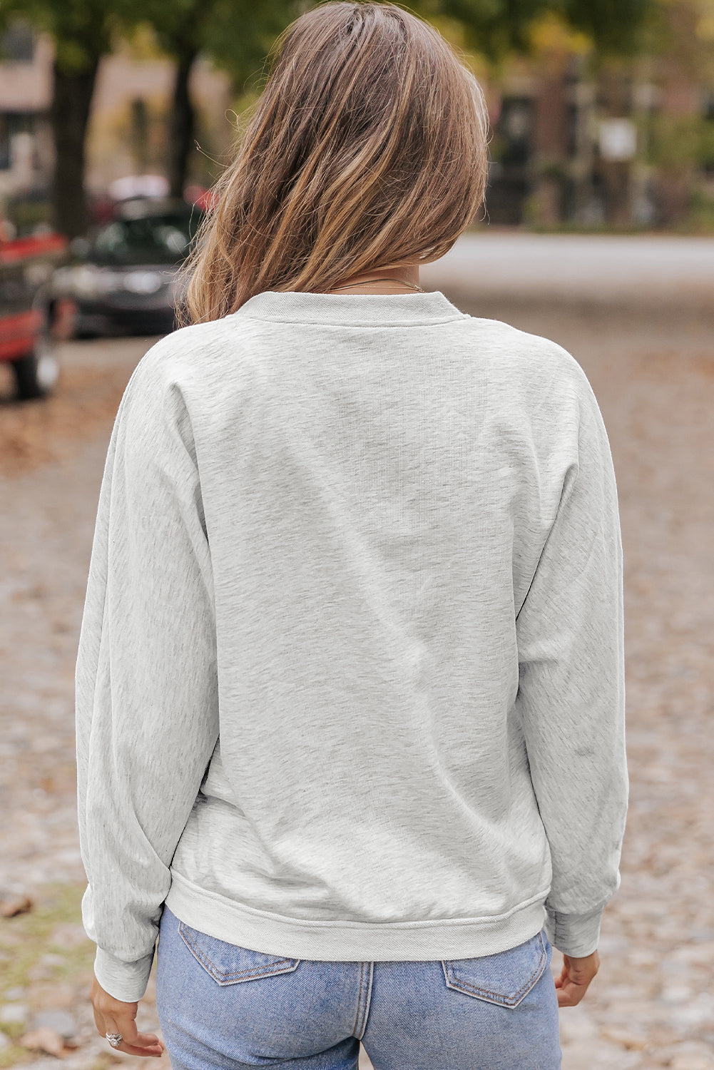 Maxct &Surplice Long Sleeve Sweatshirt with Pocket