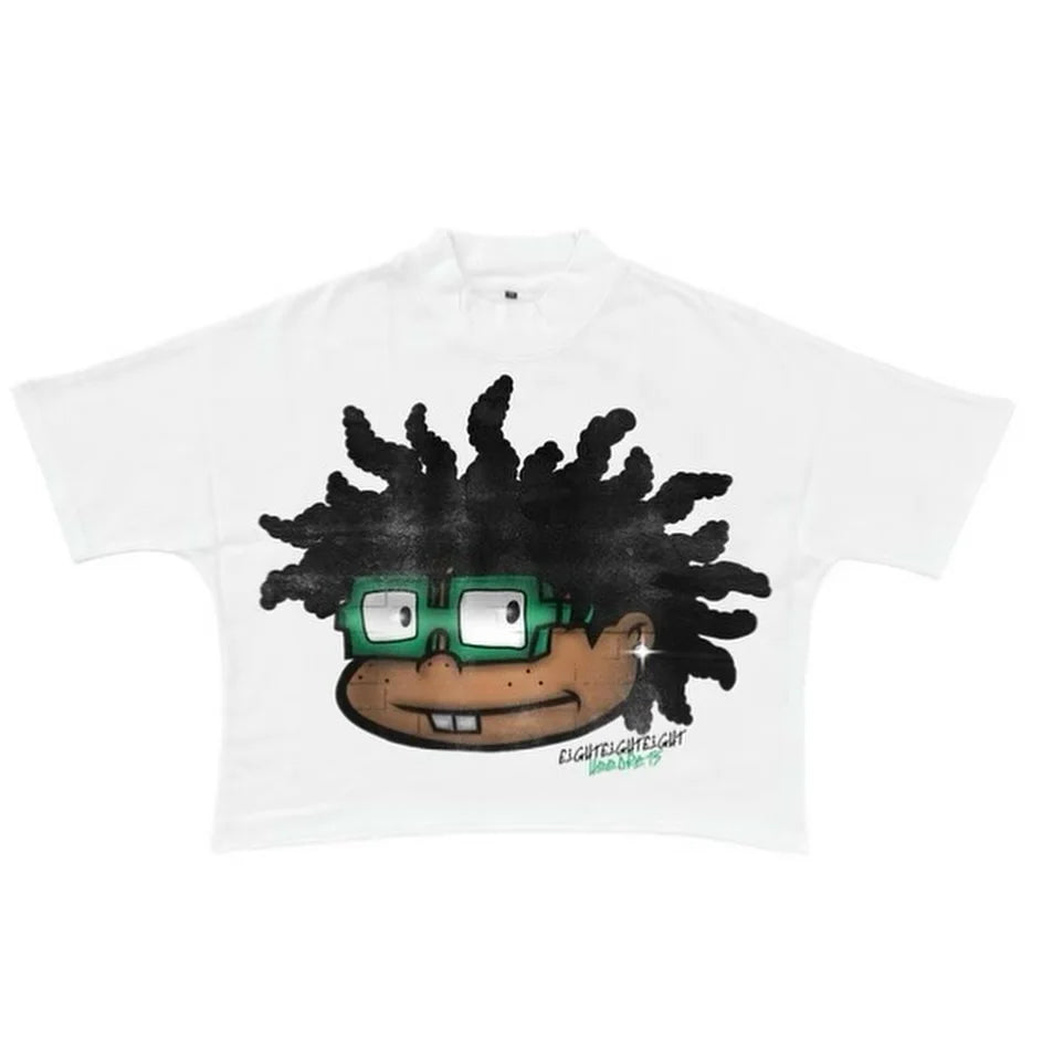 Maxct Streetwear Hip Hop Cartoon Character Graphic Printed T Shirt New Harajuku Gothic Cotton Drop Sleeves Oversized T Shirt Men Women