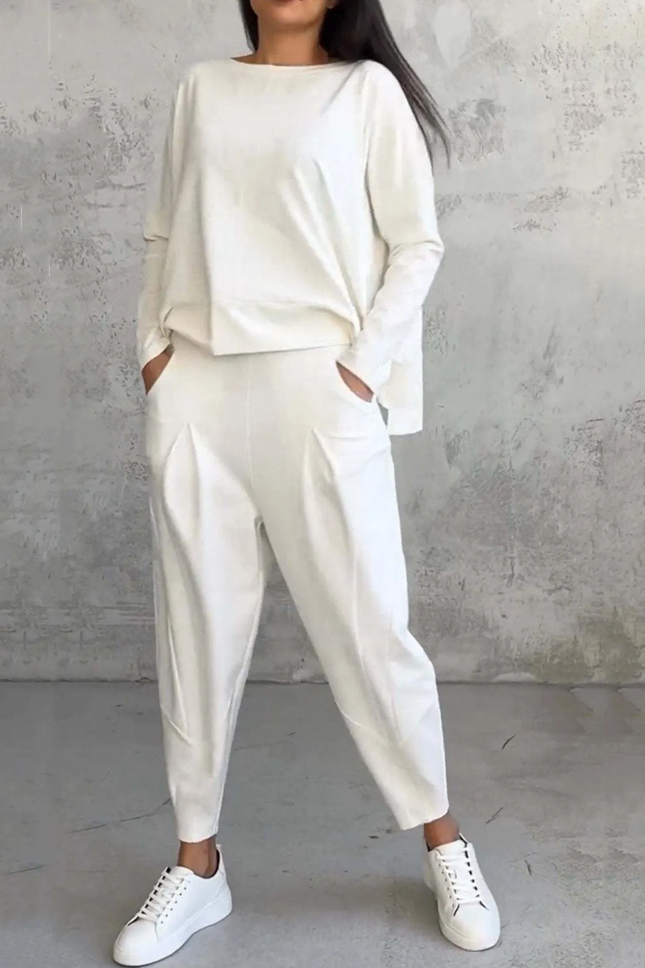 Maxct High Low Hem Sweatshirt Set
