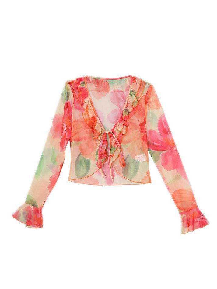 Maxct Plunge V Neck Chiffon Blouse