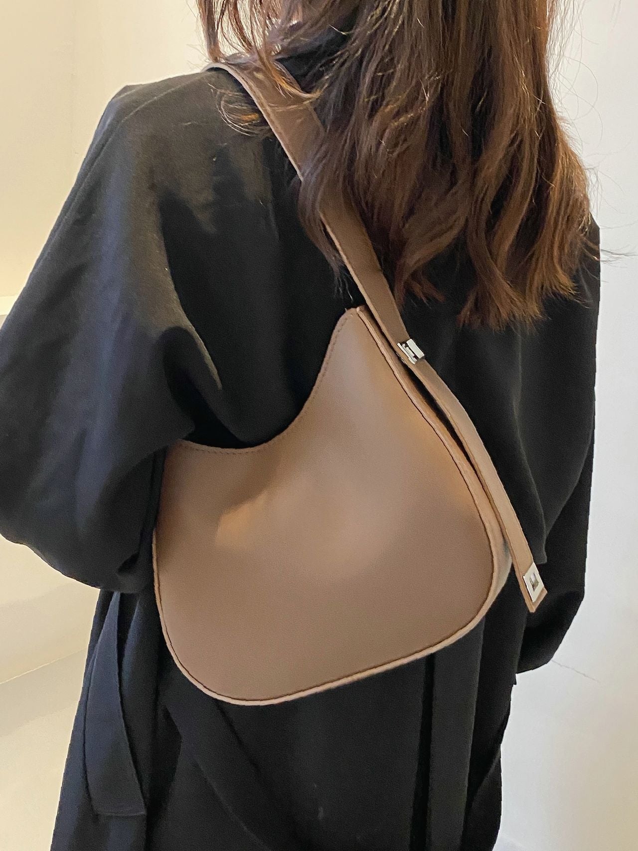 Bag For Love - Minimalist Metal Decor Baguette Bag  - Women Maxct Bags
