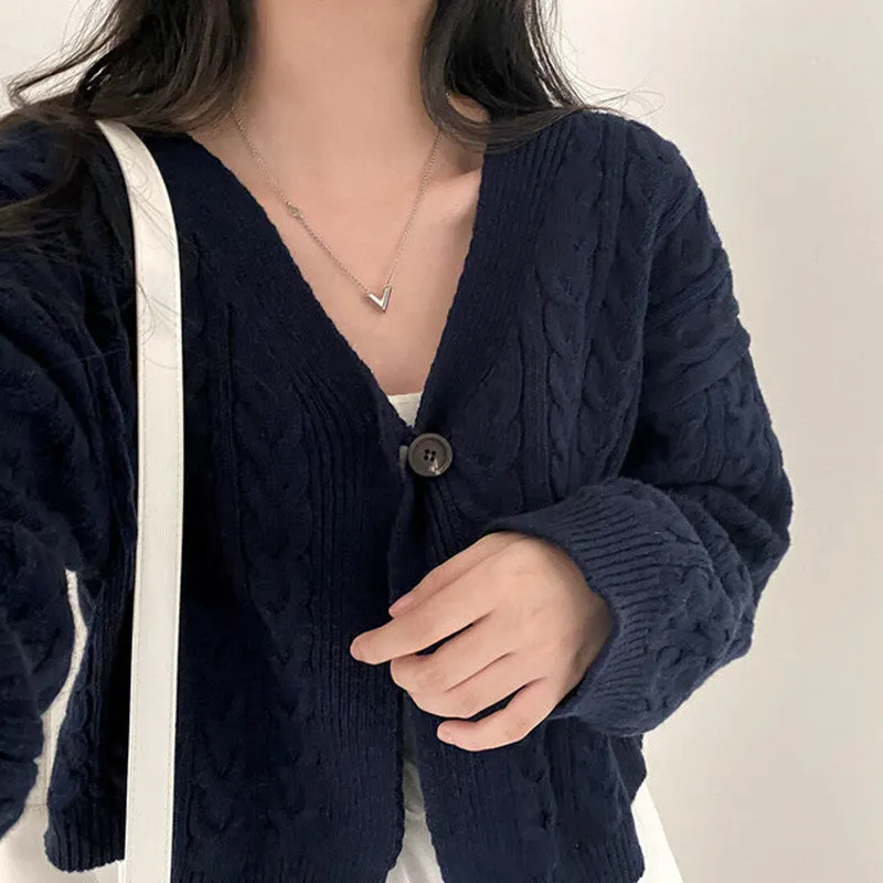 Maxct Cable Knit Oversized Button Cardigan