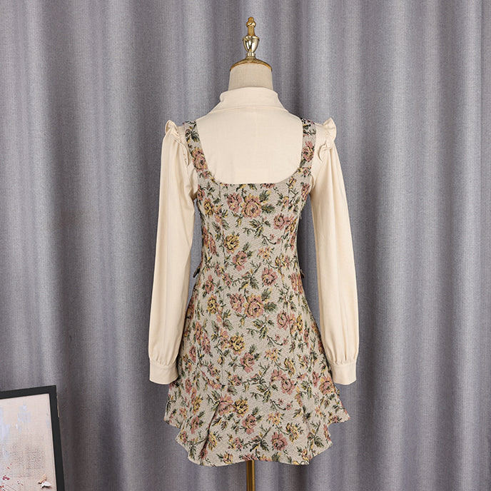 Rustic Floral Twofer Dress Maxct