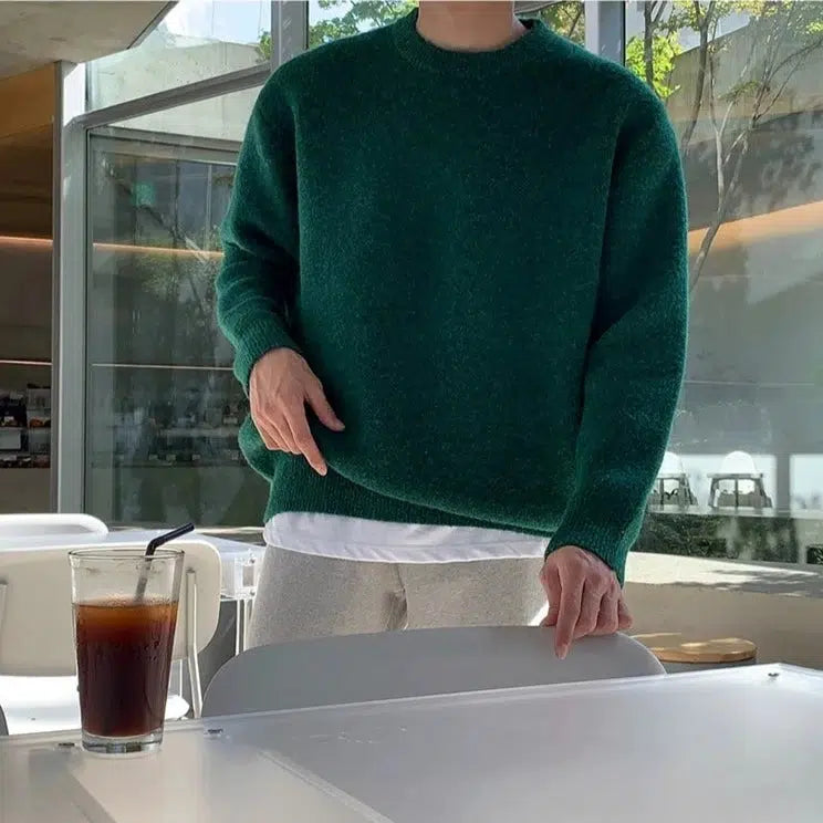Maxct Round Neck Knitted Loose Sweater