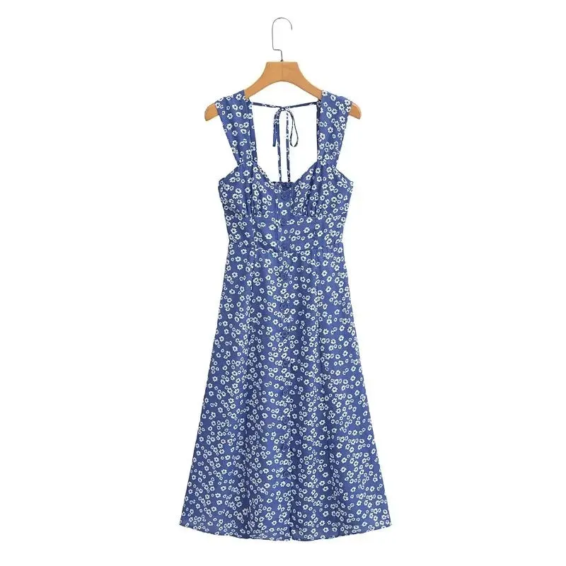 Maxct The Single-breasted Floral Midi Dress