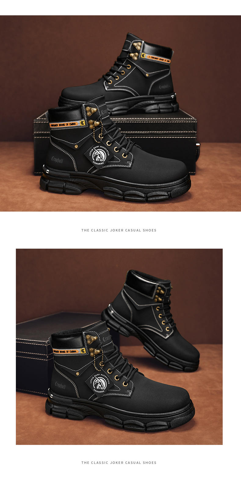 Platform Leather Men's Martin Boots - true deals club