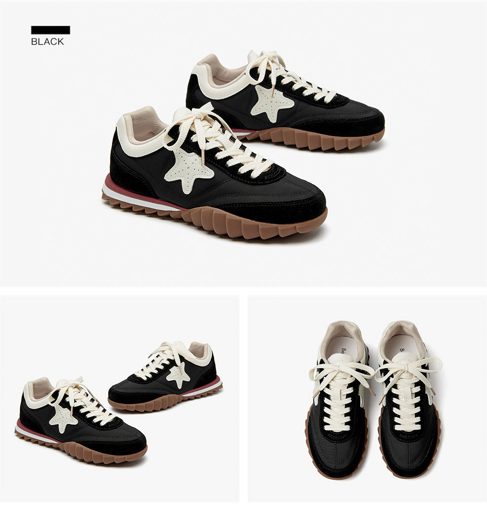 Star Applique Suede Patchwork Women's Casual Sneakers - true deals club