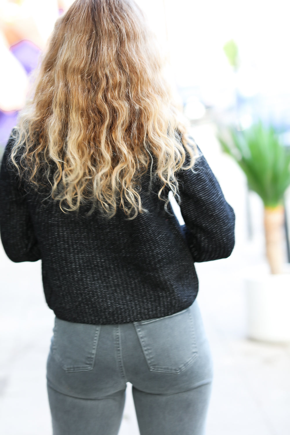 Maxct &Black Mélange Round Neck Knit Sweater