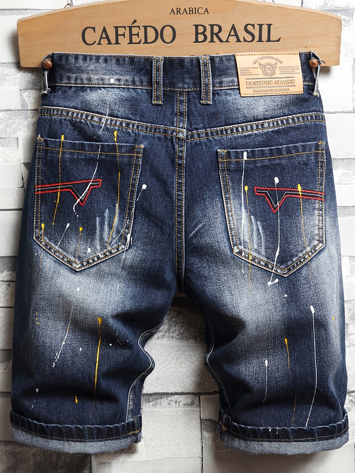 Maxct  Men's Stylish Short Jeans, Casual Straight Distressed Fit Ripped Denim Shorts For Summer