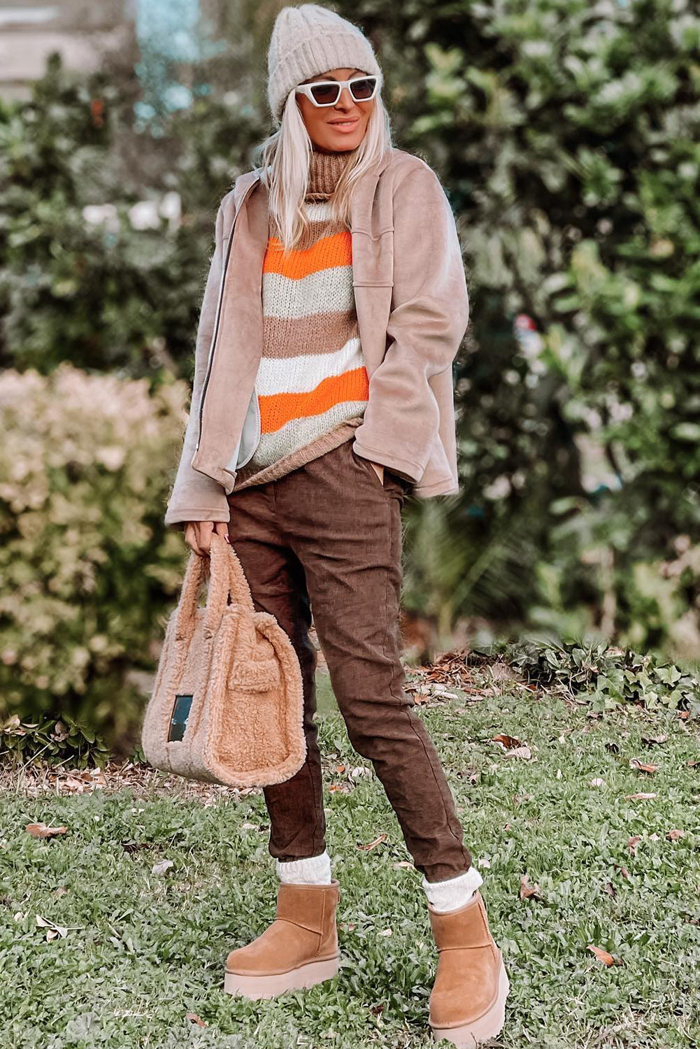 Maxct &Color Block Drop Shoulder Turtleneck Sweater