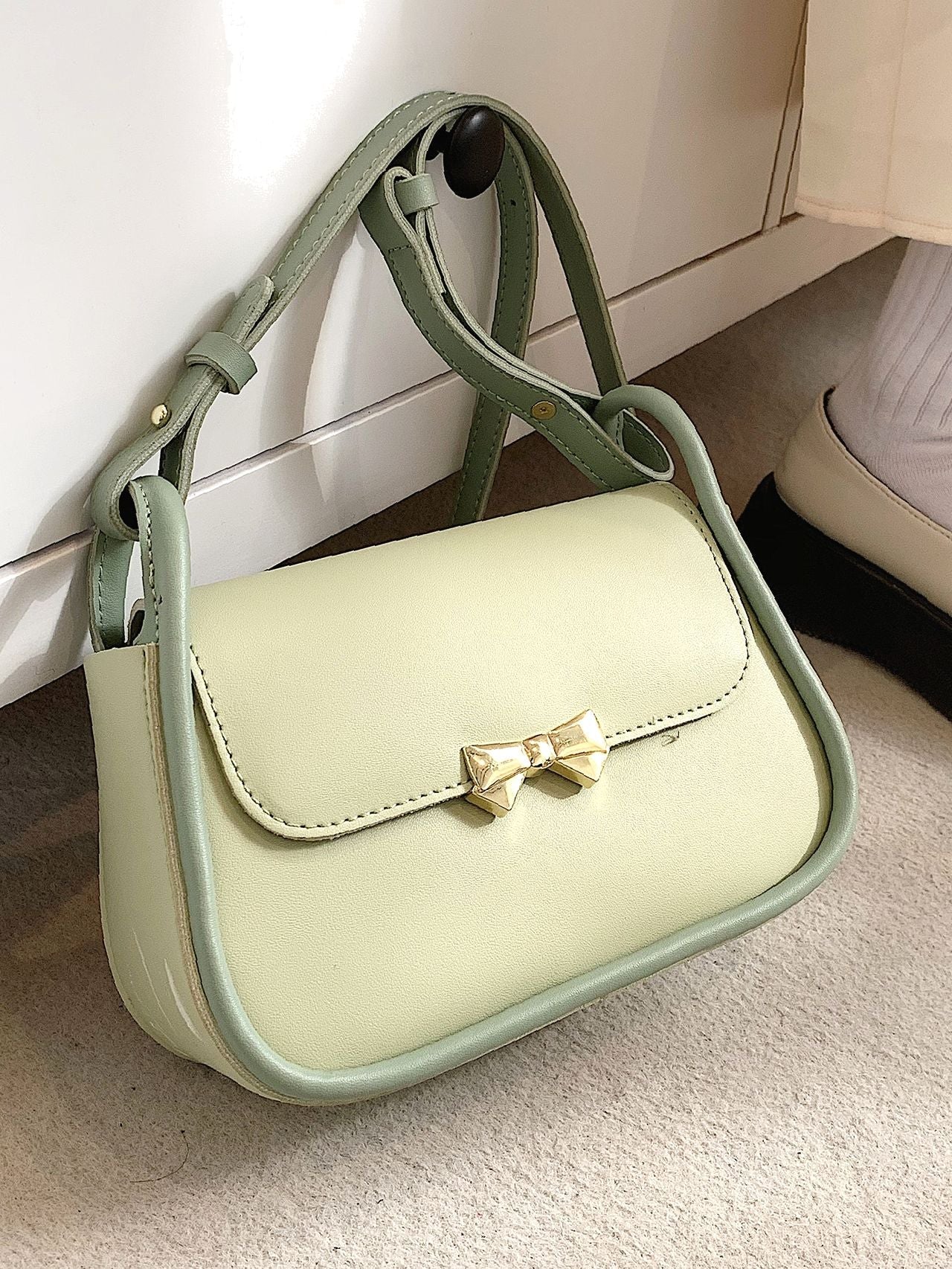 Bag For Love - Bow Decor Flap Saddle Bag  - Women Maxct Bags