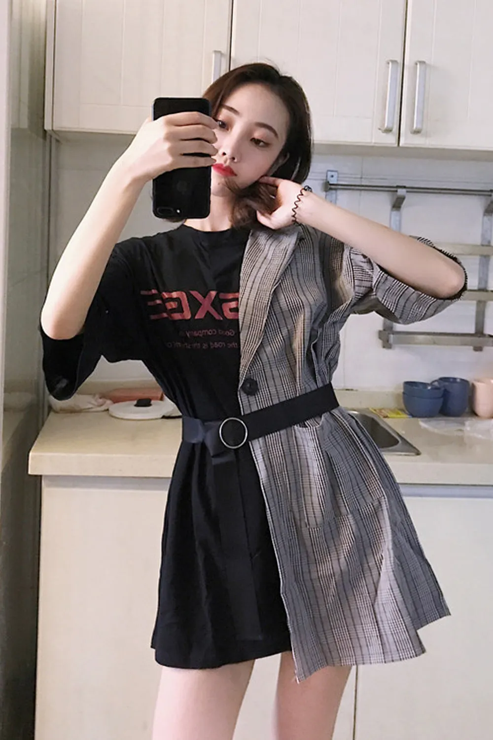 Two Style Stitching Retro Dress Maxct