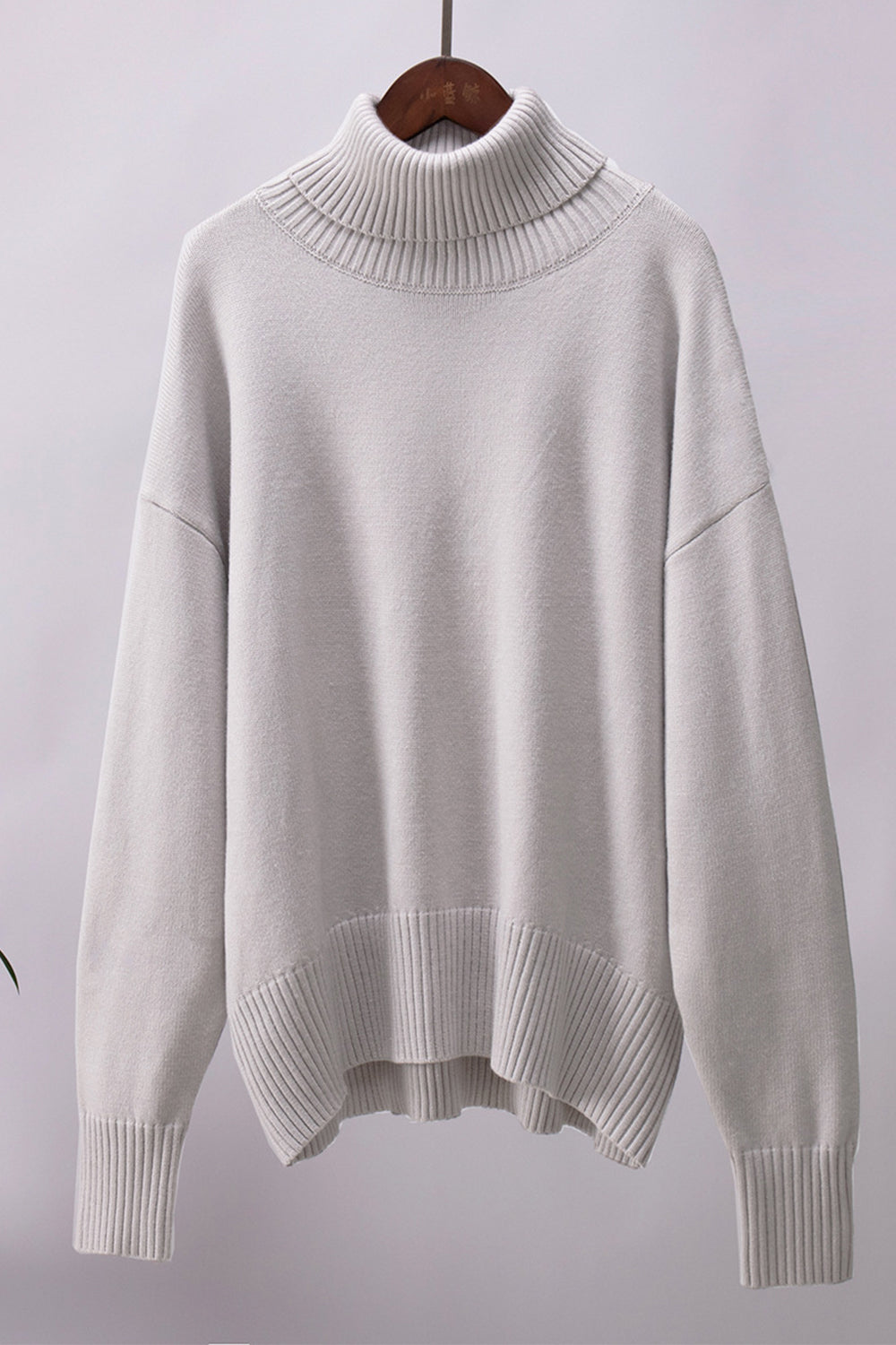 Maxct &Turtle Neck Dropped Shoulder Sweater