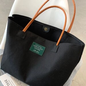 Maxct - Patch Decor Shoulder Tote Bag - Women Tote Bags