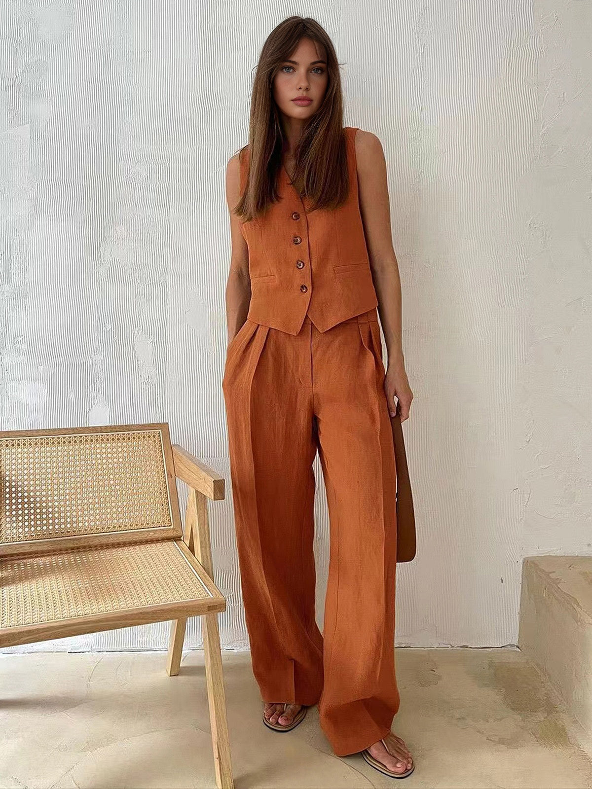 Maxct Cotton & Linen Pants Set