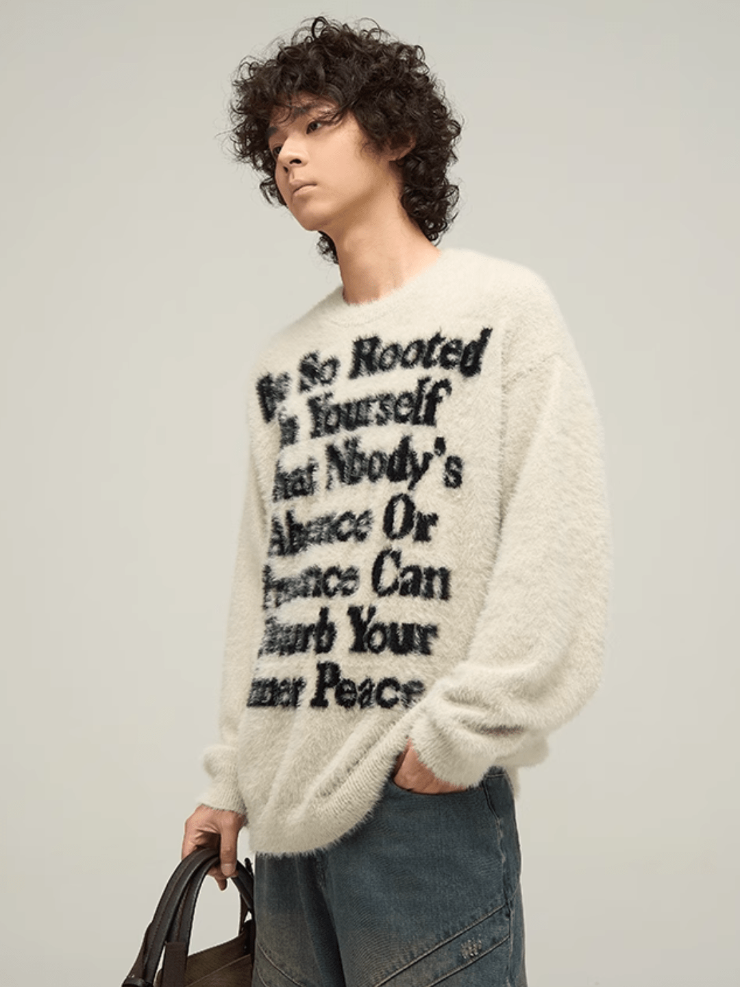 Maxct [Motherfucker] Lazy Wind Round Neck Knit Sweater Na709