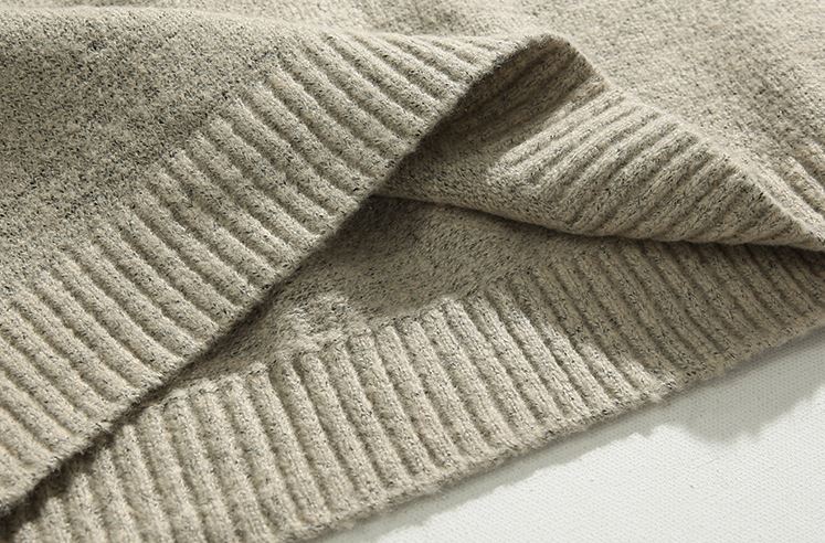 Maxct 5555 Knitted Half Turtleneck Collar Half Zip-Up Sweater