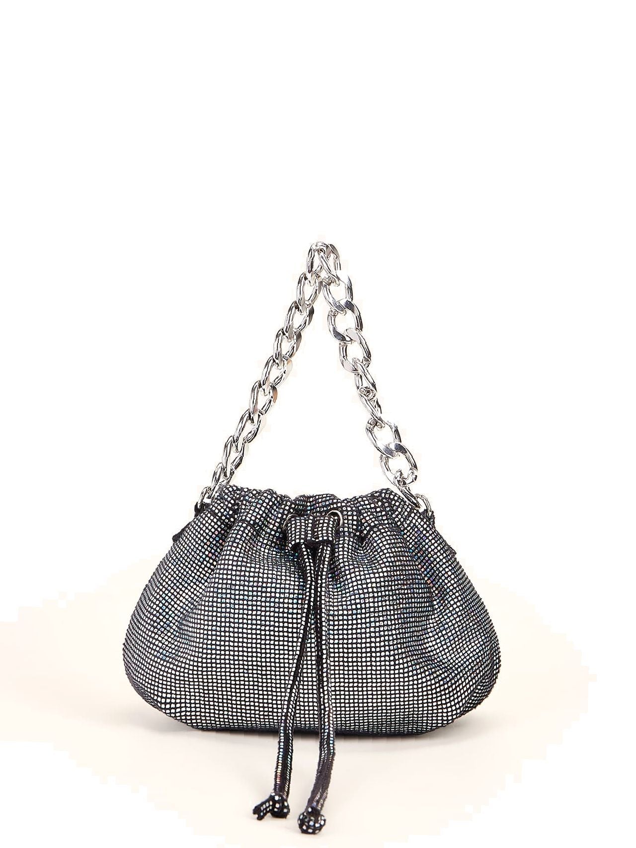 Bag For Love - Drawstring Design Rhinestone Chain Bag  - Women Maxct Bags