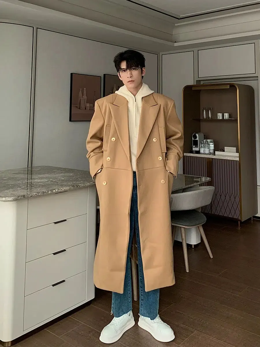 Maxct Long Double-breasted Woolen Coat