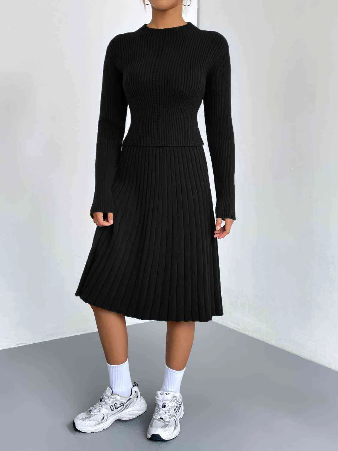 Maxct &Rib-Knit Sweater and Skirt Set - Image 8