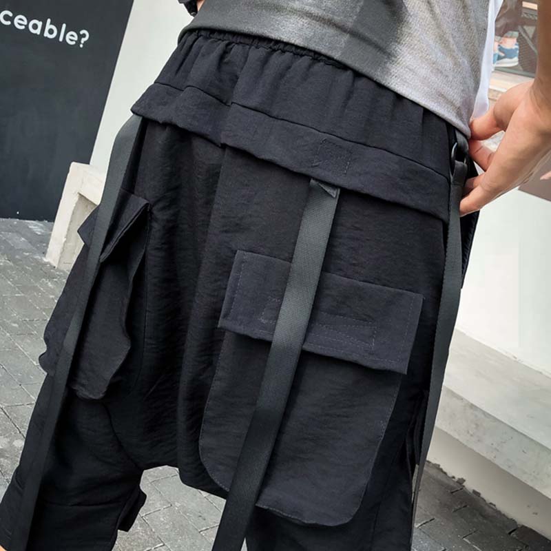Maxct Multi-Pocket Streamer Hip Hop Low-Grade Shorts