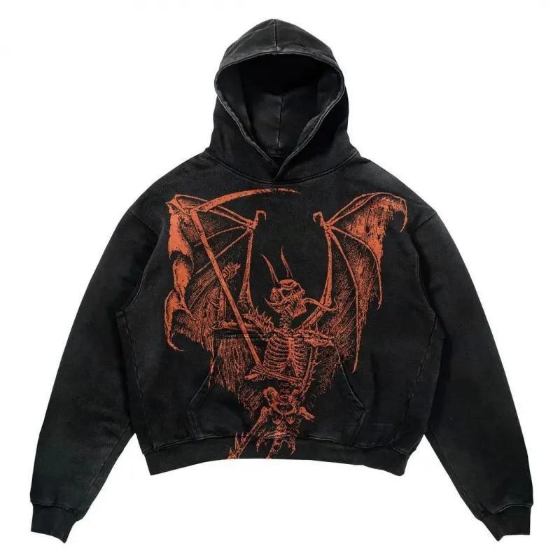 Maxct Halloween New Women's Street Fashion Harajuku Style Casual Versatile 3D Printed Pullover Hooded Sweater