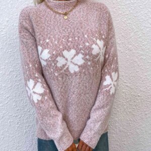 Maxct &Four Leaf Clover Mock Neck Sweater