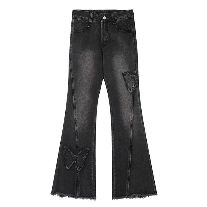 Y2K Butterfly Flare Jeans Maxct